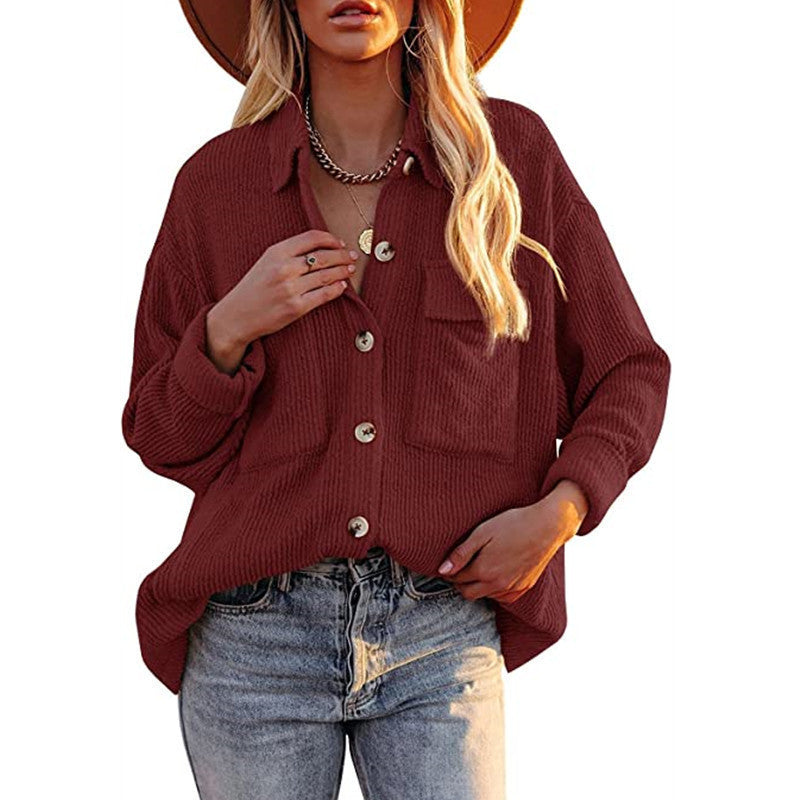 Dame Oversized Skjorte med struktureret Design og Knapdetaljer Stilla