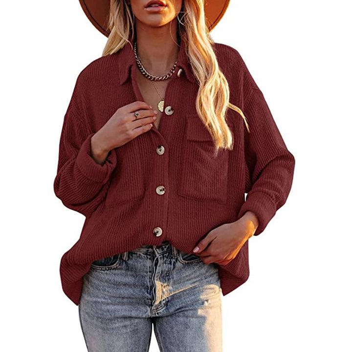 Dame Oversized Skjorte med struktureret Design og Knapdetaljer Stilla