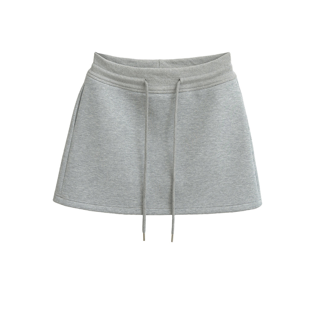 Dame Sporty Mini nederdel med elastisk linning og dekorativ snor Stilla
