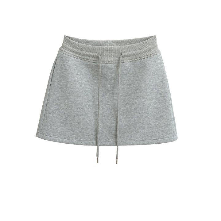 Dame Sporty Mini nederdel med elastisk linning og dekorativ snor Stilla