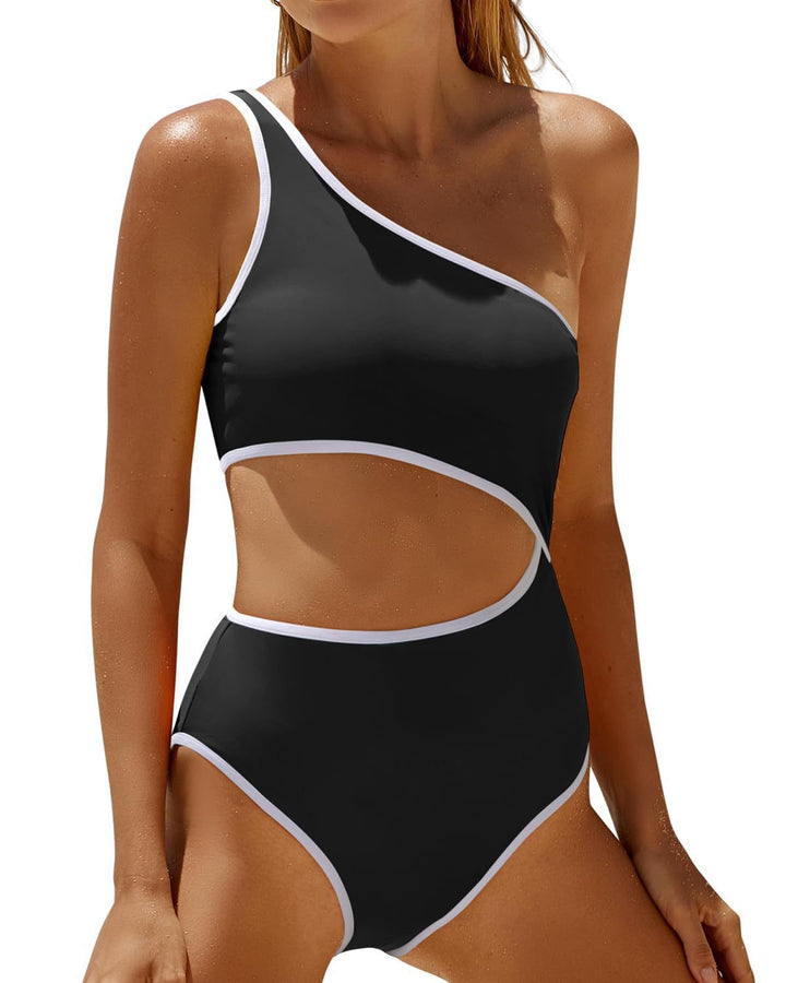Femme En-skulder Cut-Out Énteiler Badedragt Stilla