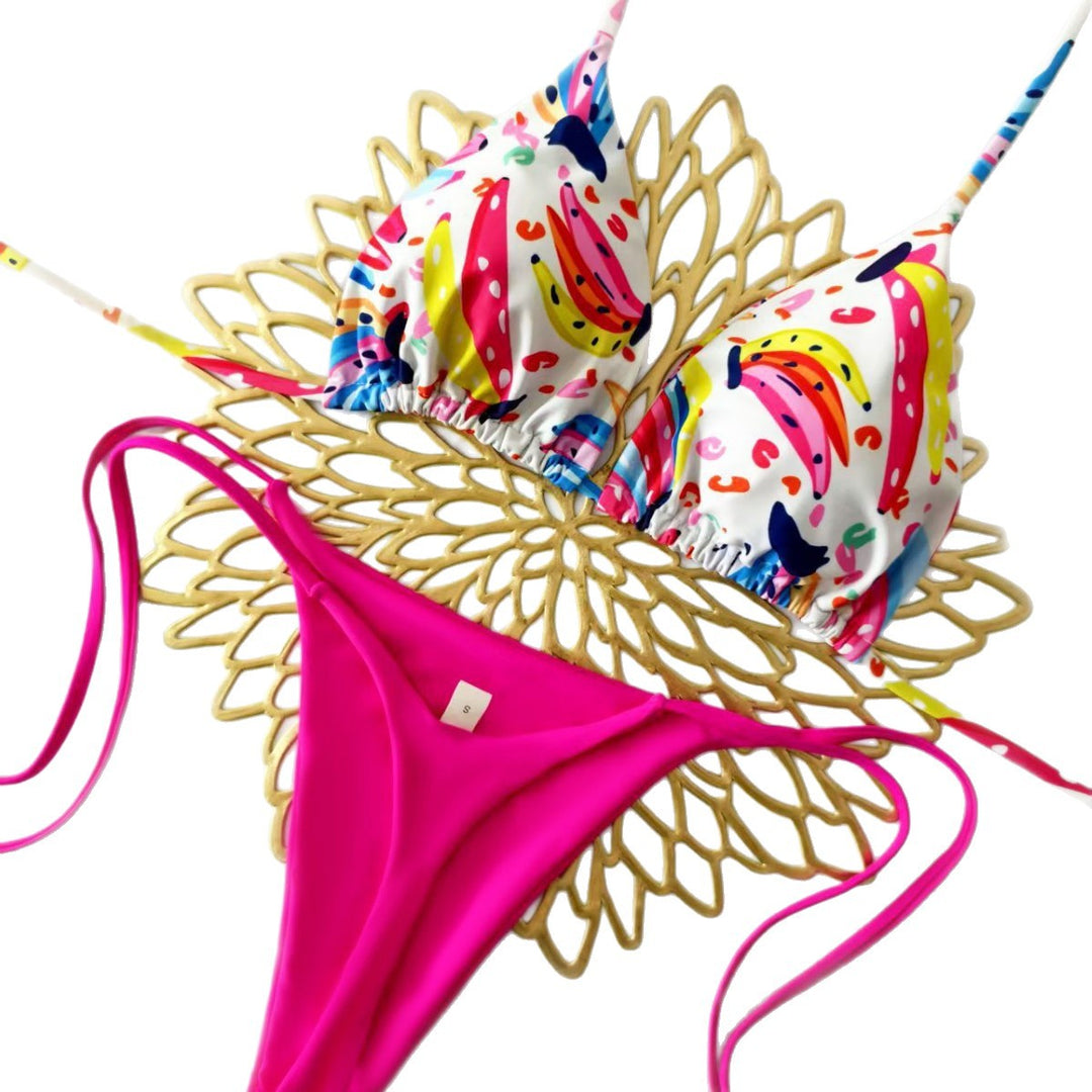 Damer Bikini-sæt med trendy dyretryk og moderigtigt sløjfe-detalje Skovae