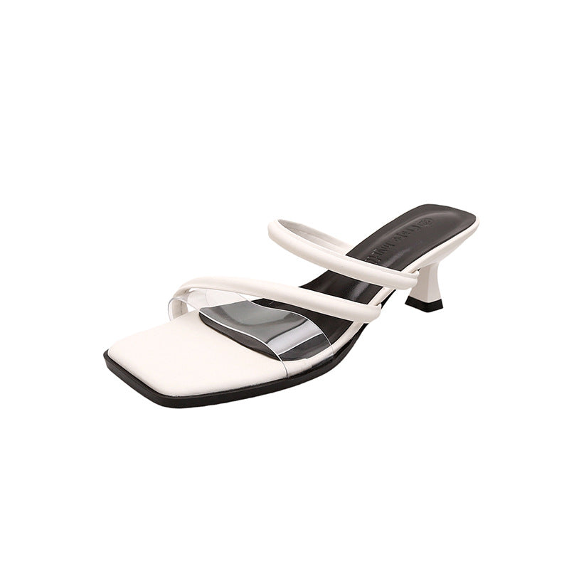 Dame elegante transparente sandaler med hæl Stilla