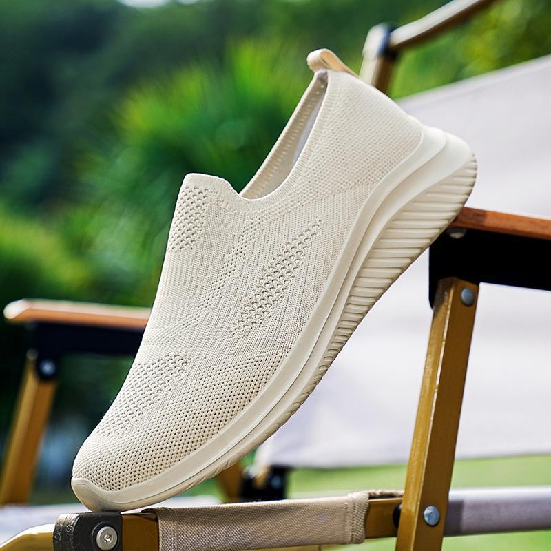 Herrer Lette Slip-On Sport Sneakers med Åndbart Strikkedesign Stilla