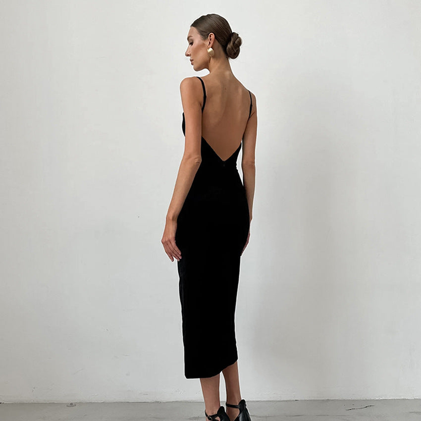 Dame elegant, figursyet aften kjole med slids Stilla