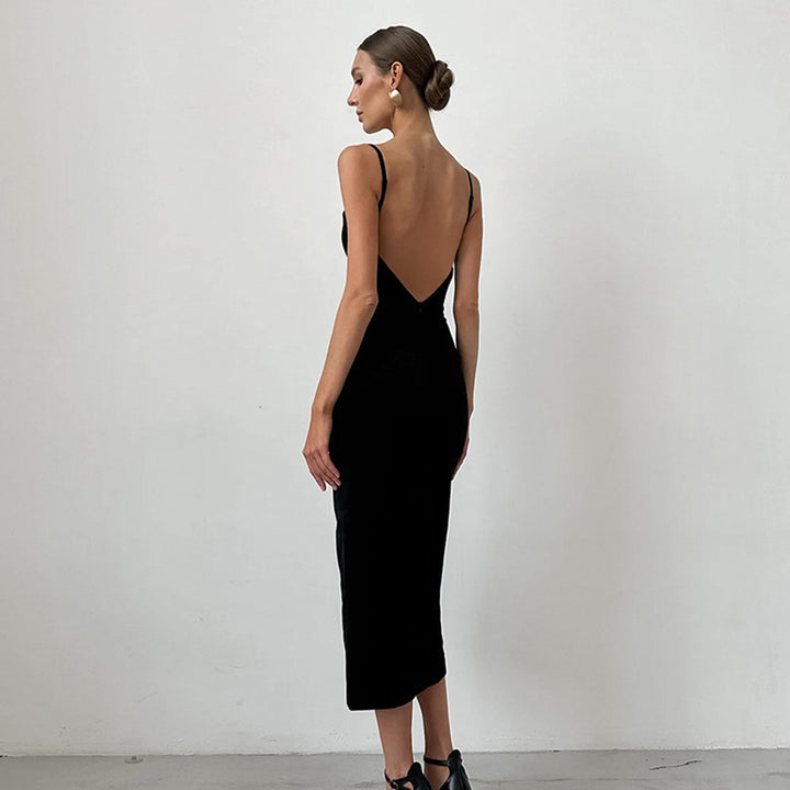 Dame elegant, figursyet aften kjole med slids Stilla