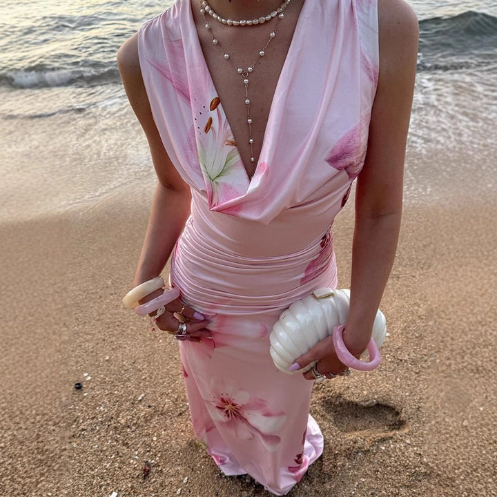Femme Elegant Raffineret Maxikjole Stilla