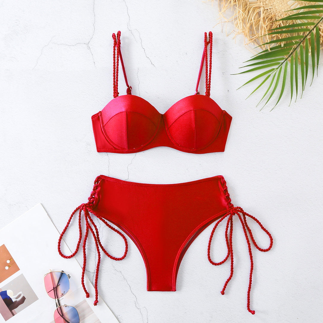 Damer Bikini-sæt med justerbare stropper og sidelommer detaljer Stilla