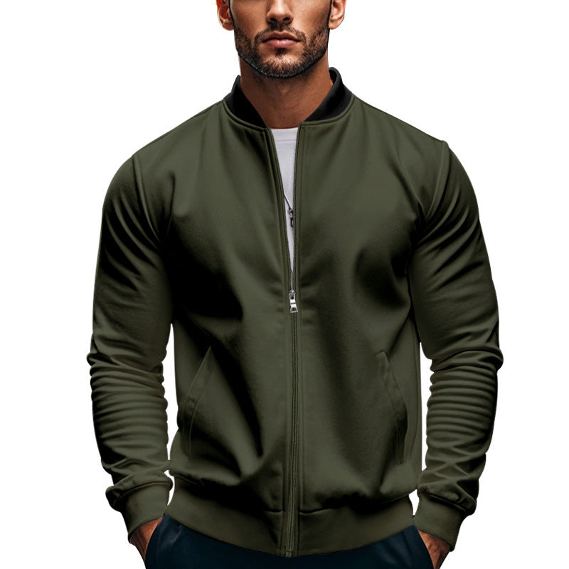 Herre nan moderne bomber i minimal stil med ståkrave, elastisk afslutningsbånd og funktionelle stiklommer Skovae