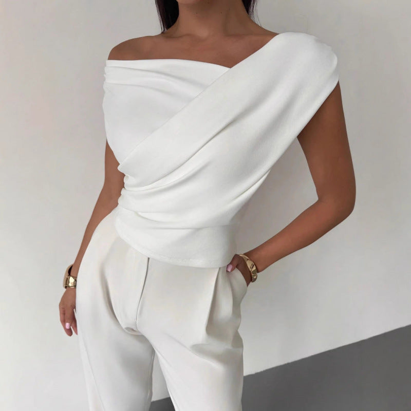 Dame indpakningsoverdel med blødt stof og elegant design Skovae