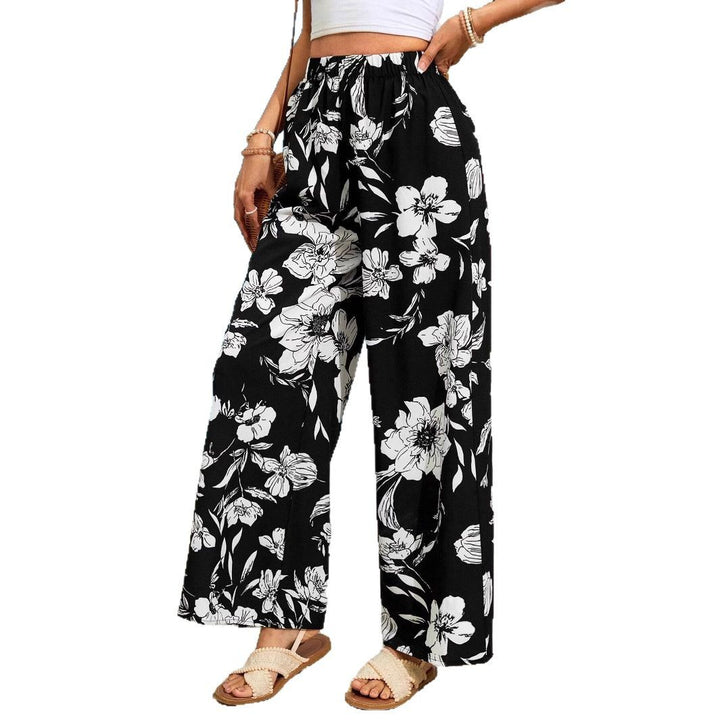 Dame Floral Bred Bukser Stilla
