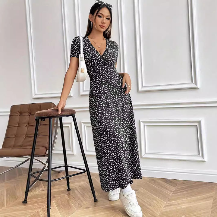 Dame Maxikjole med blomstret print Stilla