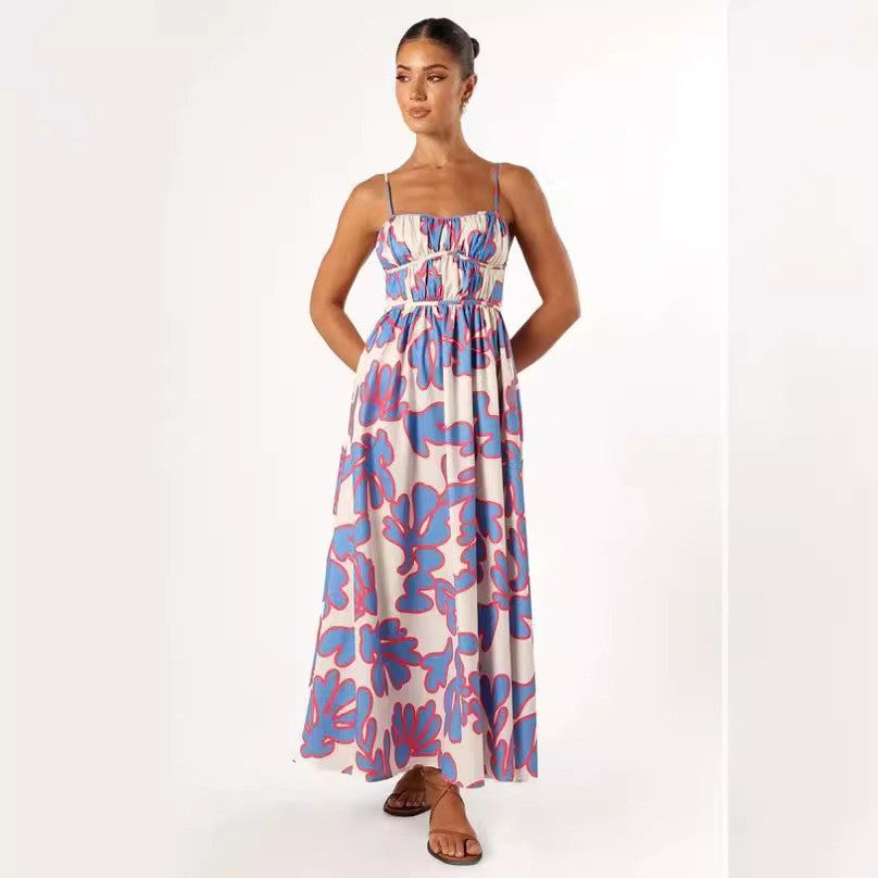 Dame Flydende Floral Maxi Kjole Stilla