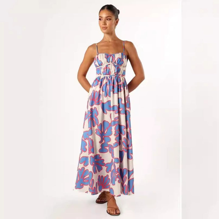 Dame Flydende Floral Maxi Kjole Stilla