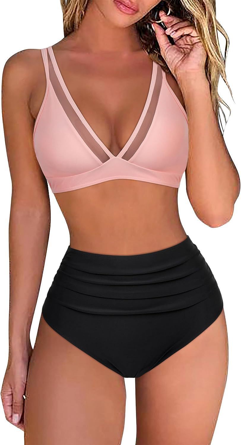 Dame Sporty Bikini-sæt med åndbart mesh-udskæring fremstilling Skovae