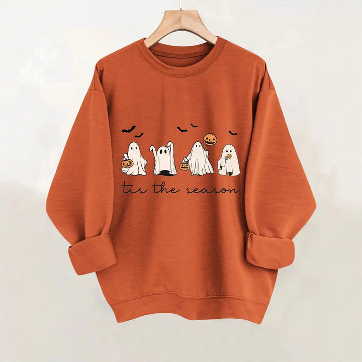 Kvinders sweatshirt med muntert Halloween-motiv og afslappet snit Stilla