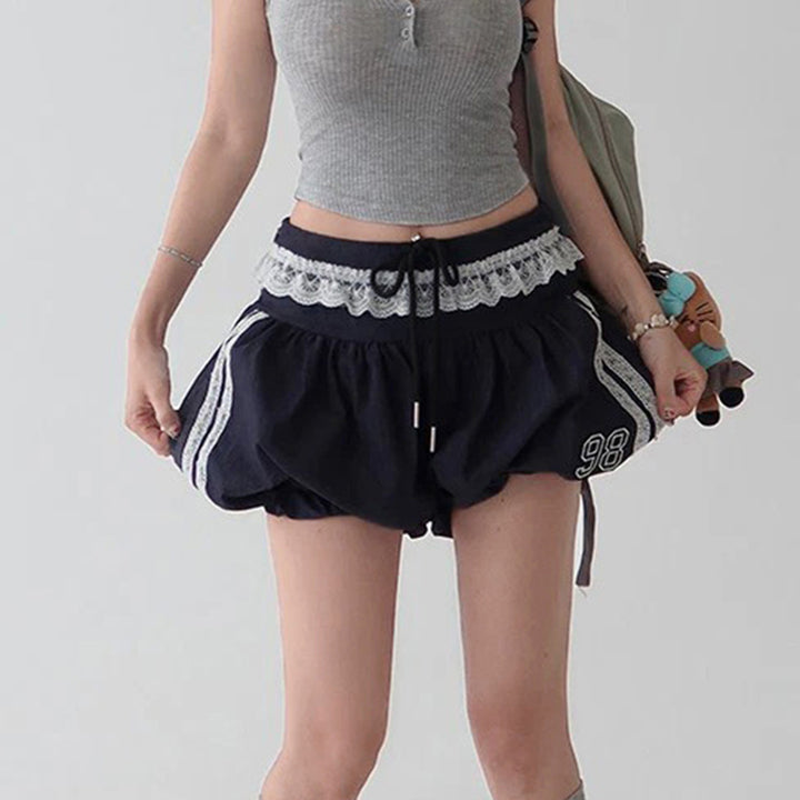 Dame sporty og mode shorts med elegant spidsbånd og justerbar taljebånd Skovae