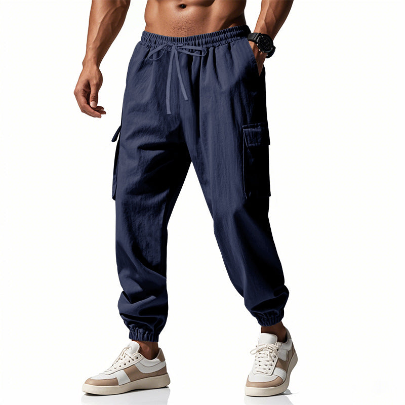 Herrer Cargo-joggingbukser med elastisk talje og multifunktionelle lommer Stilla