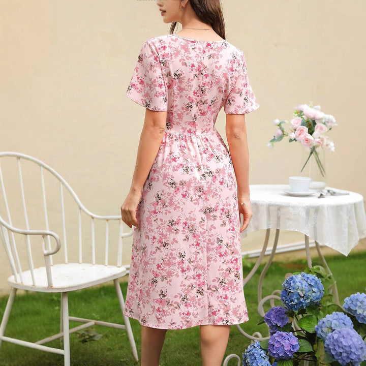 Dame Midi kjole med florale applikationer Stilla