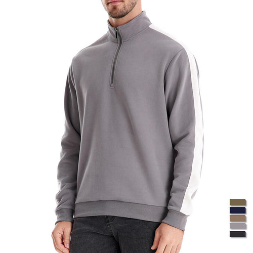 Herrer nan ståkrave-pullover med kort lynlås og kontrast sidebånd Skovae