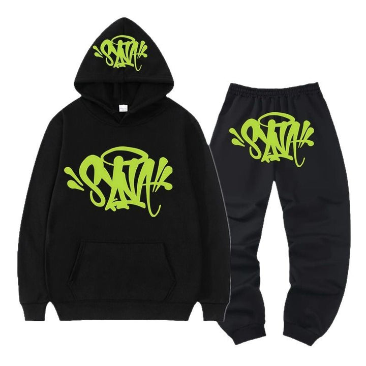 Dames hoodie og jogger sæt med kreativ graffiti design Skovae