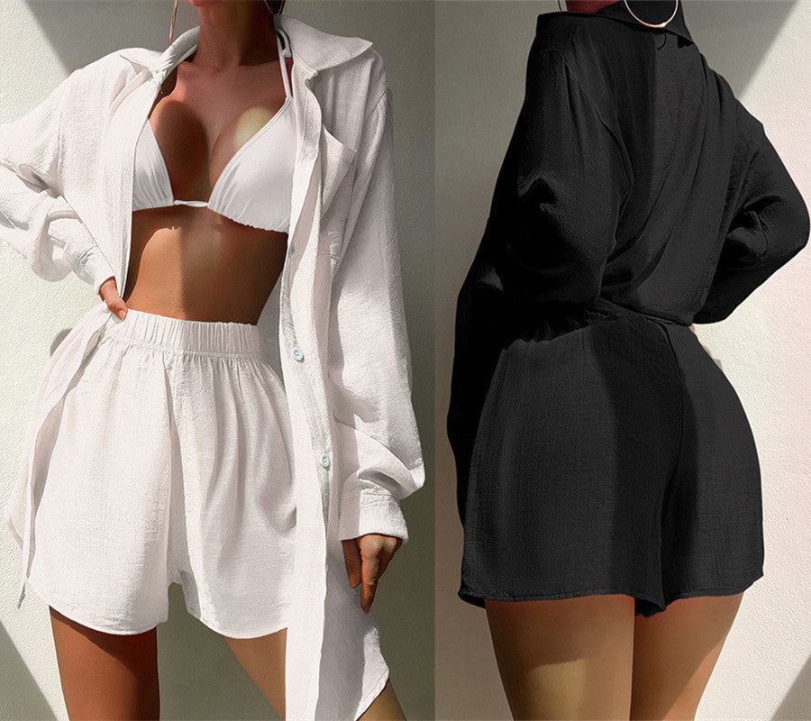 Dame afslappet sæt med oversized bluse og shorts Stilla