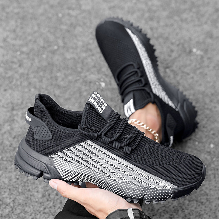Herrer nan åndbare striksneakers med profileret sål og polstret hælkappe Skovae