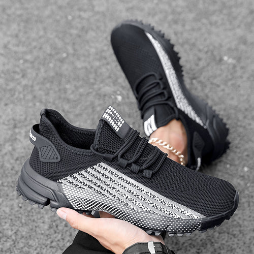 Herrer nan åndbare striksneakers med profileret sål og polstret hælkappe Skovae