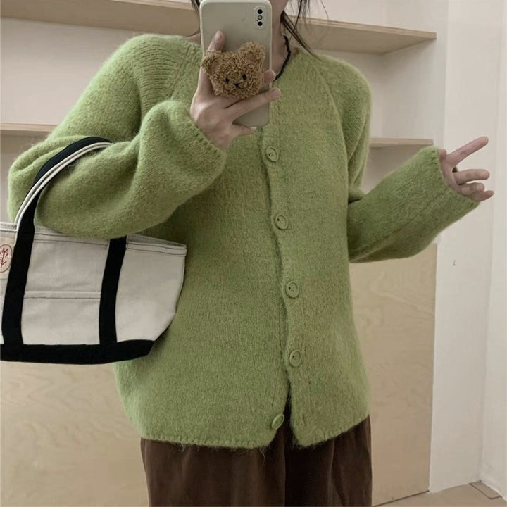 Dame Cozy Cardigan med Knapper og Løs Pasform Stilla