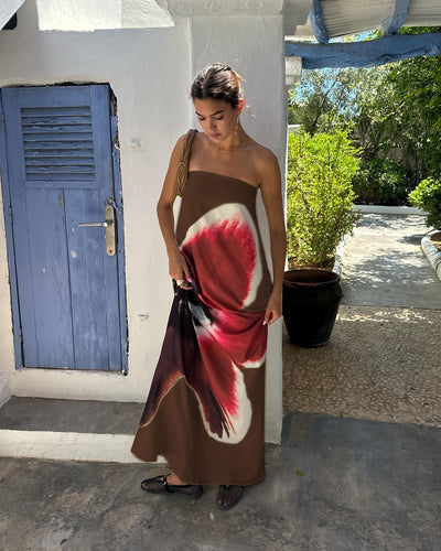 Femme Strapless Blomster Maxi Kjole Stilla