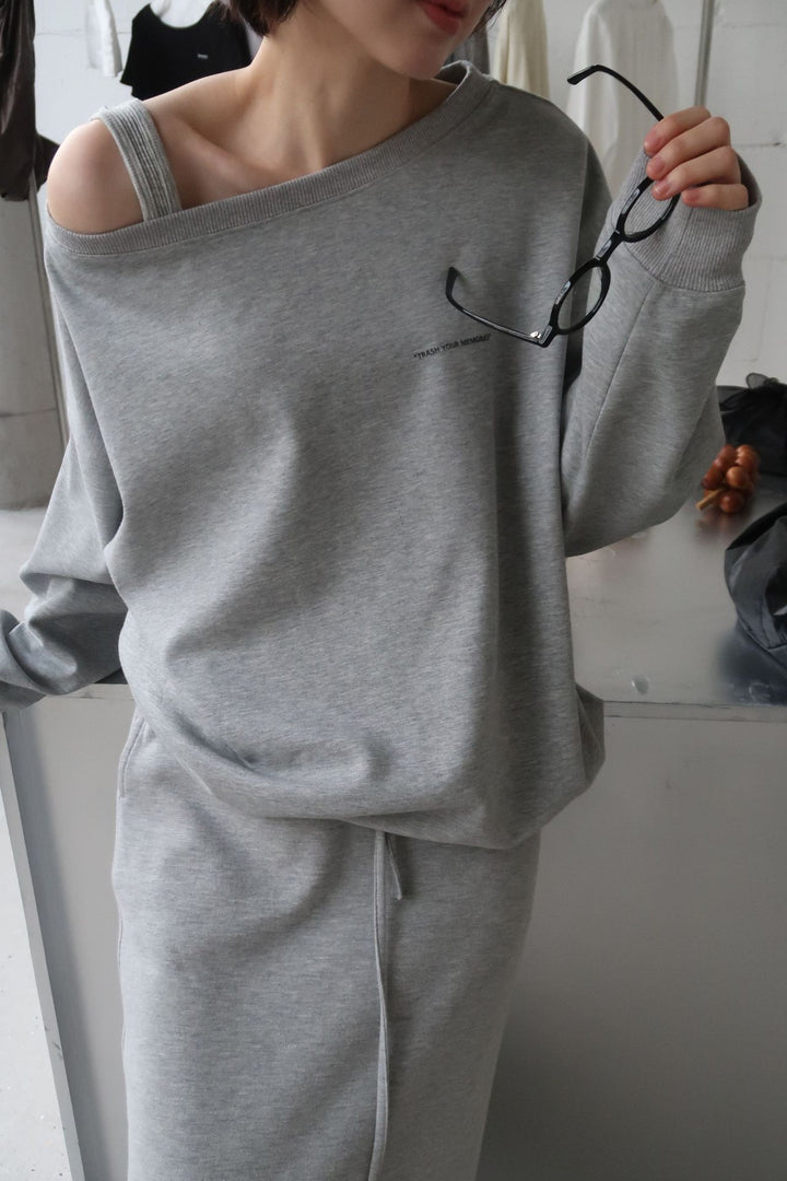 Dame oversized sweatshirt med asymmetrisk udskæring og afslappet pasform Stilla