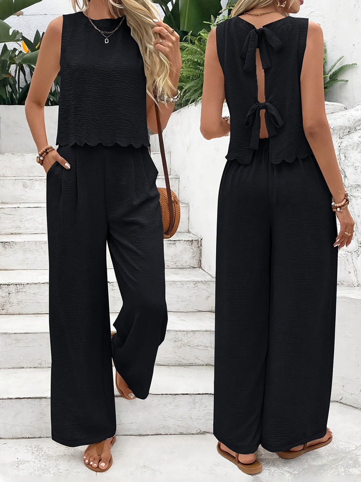 Dame jumpsuit med bølget ryg Stilla