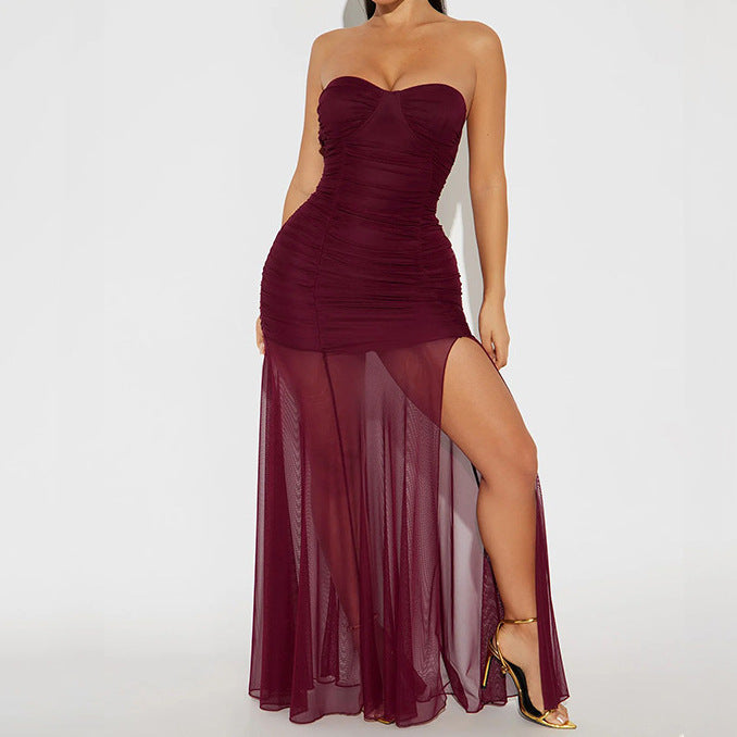 Damer Elegant off-the-shoulder maxikjole med ruffle detaljer Skovae