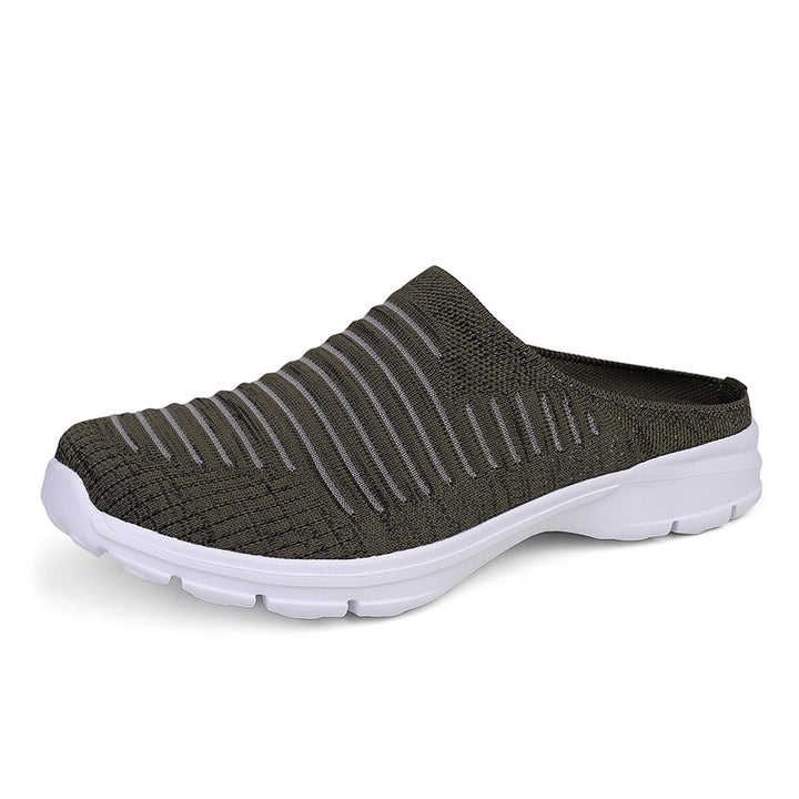 Dame nan strikket slip-on klogs med stødabsorberende EVA-mellemsål og ergonomisk hæl støtte Skovae