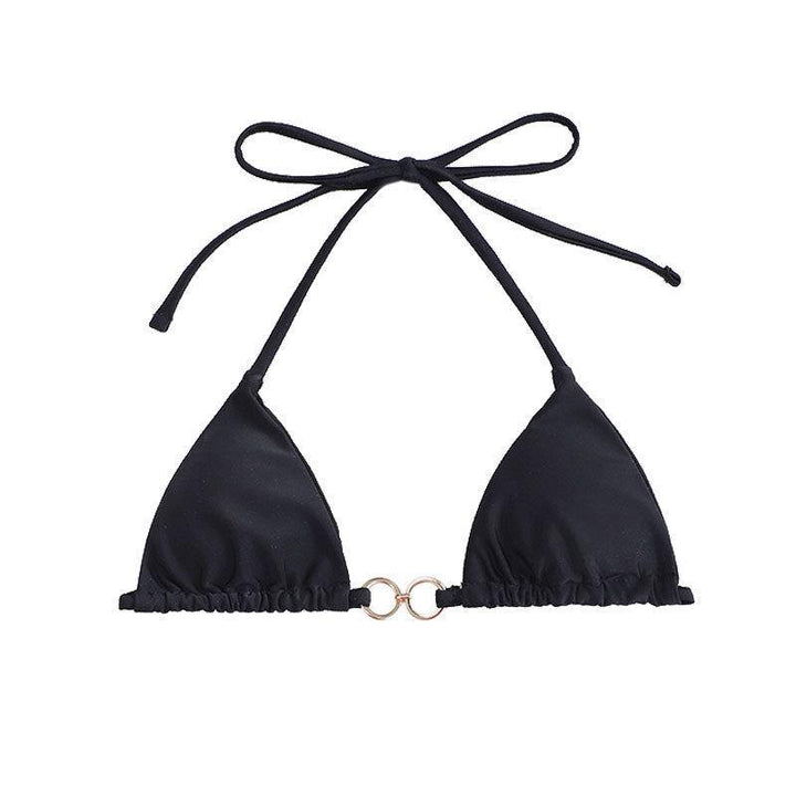Dame triangel-bikini med elegant ringdekoration Skovae