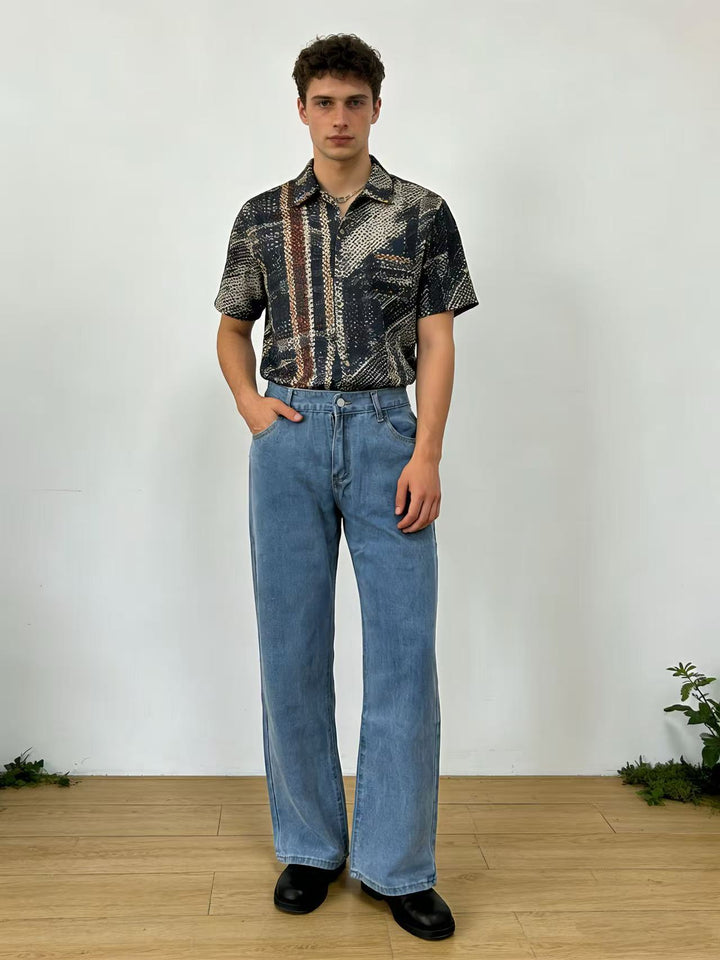 Herrer Cargo-Jeans med praktiske lommer og afslappet snit Skovae