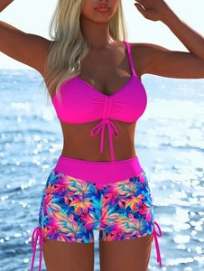 Dame moderigtigt bikini-sæt med skørt og justerbare stropper Skovae