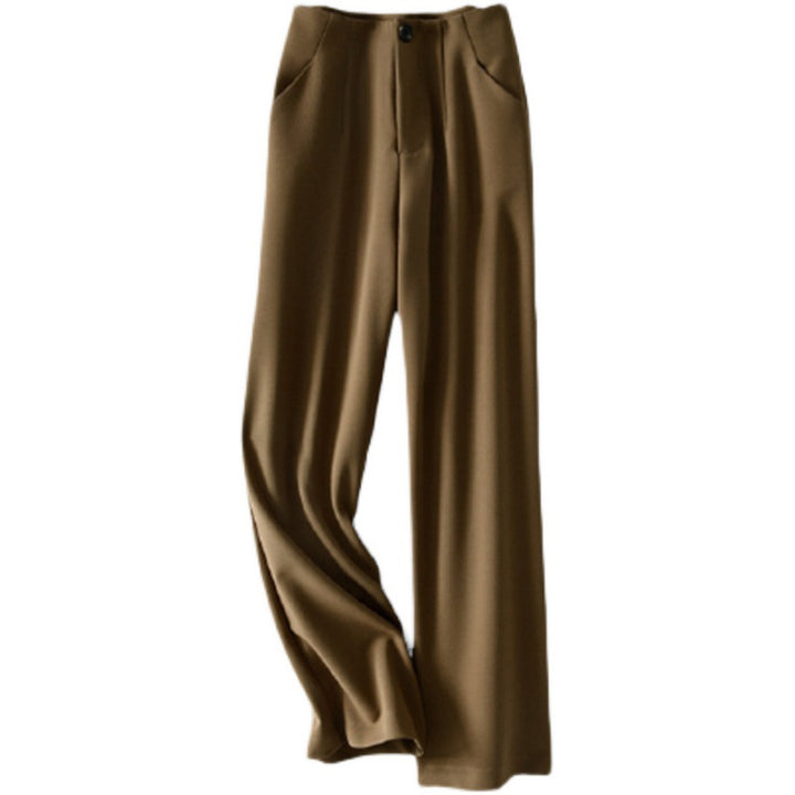 Dame brede Business-bukser med elegant bundfaltebehandling og sidelommer Stilla