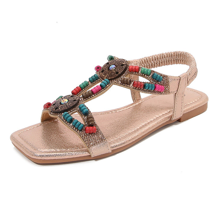 Dame sandaler med farverige perler og glimmerdetaljer Stilla