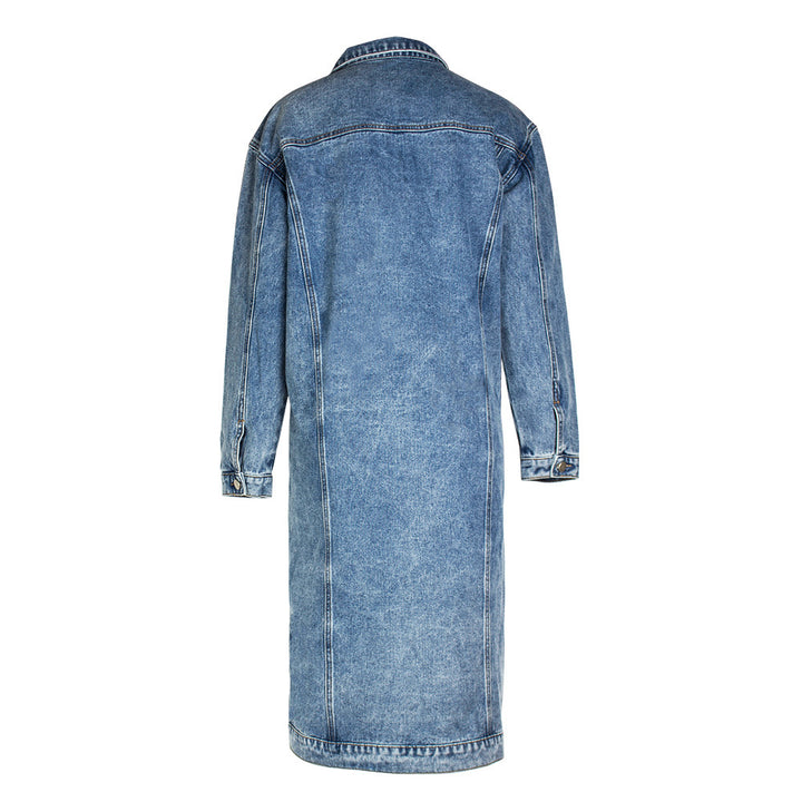 Dame jeans-midi kjole i moderne oversized stil med knapdetaljer Stilla