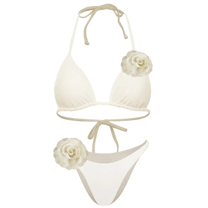 Dame bikini sæt med blomsterapplikationer Stilla