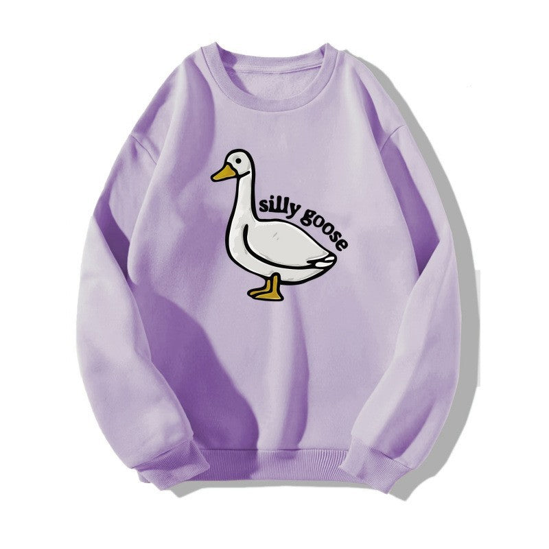 Kvinders sweatshirts med legesyg andemotiver og afslappet pasform Stilla