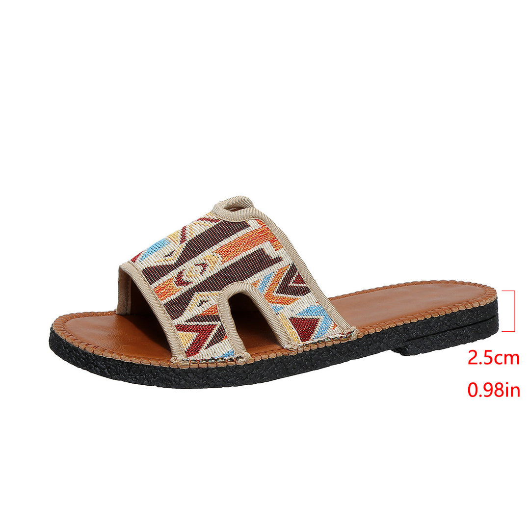 Dame Slide-sandaler med etnisk mønster og komfortabel fodsengsdesign Stilla