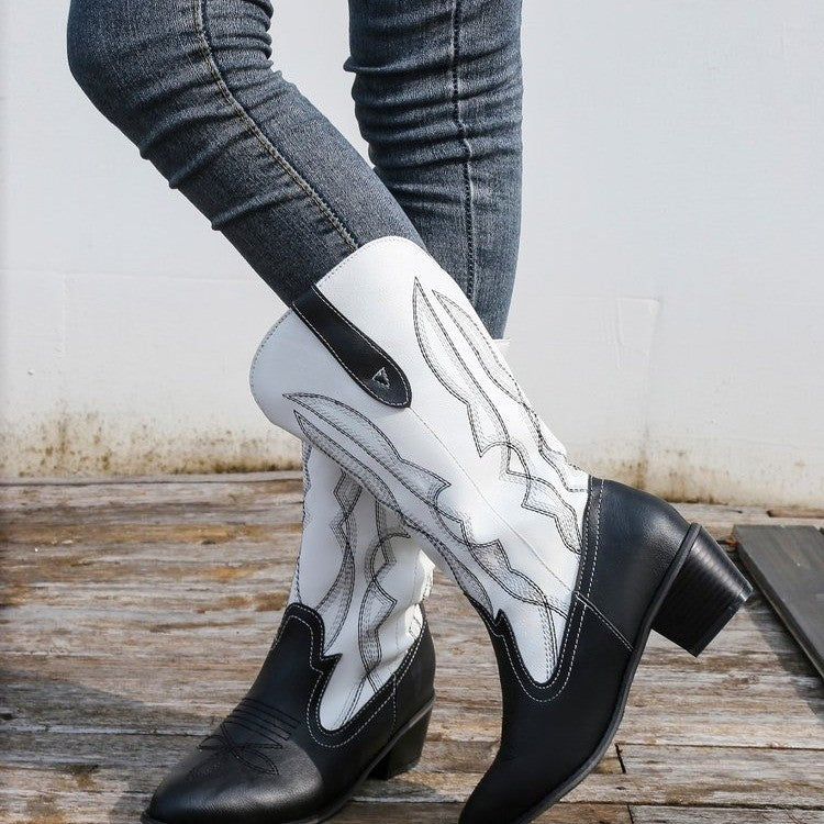 Dame Cowboystøvler med elegant stitching Stilla