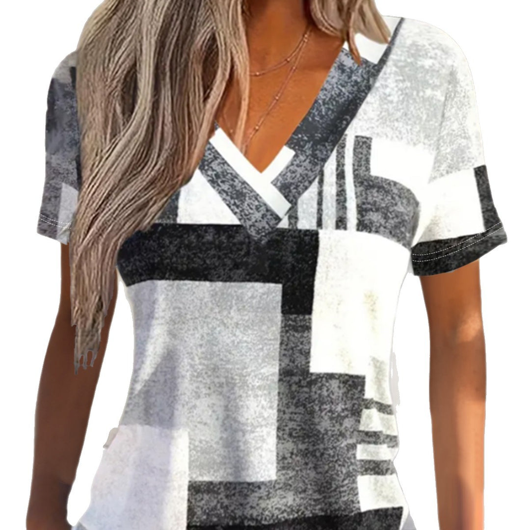 Dame V-hals T-shirt Stilla