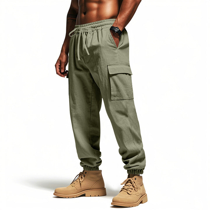Herrernes Cargo-Joggingbukser med elastisk talje og flere funktionelle lommer Stilla