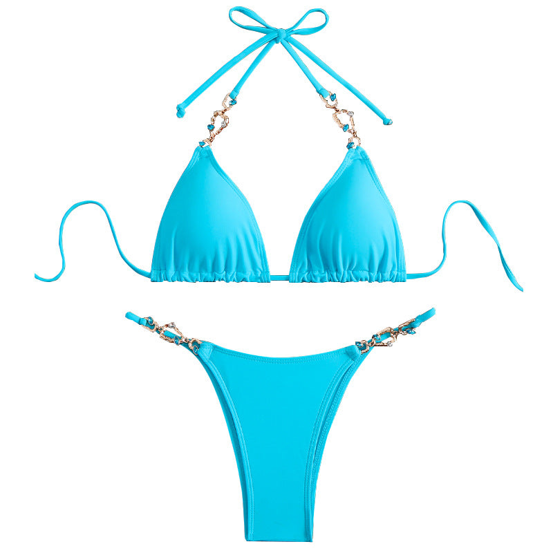 Dame Triangel-Bikini med glitrende vedhæng Skovae