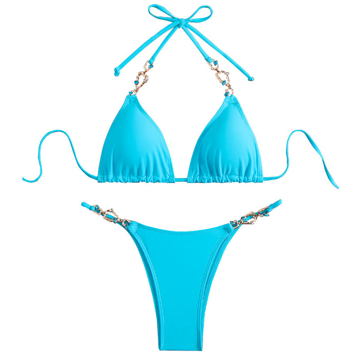 Dame Triangel-Bikini med glitrende vedhæng Skovae