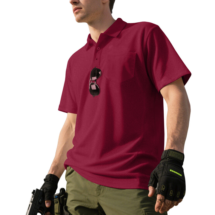 Herrer nan funktionel kortærmet polo t-shirt med brystlomme, indarbejdet penlomme og mikroperforeret ventilation Skovae
