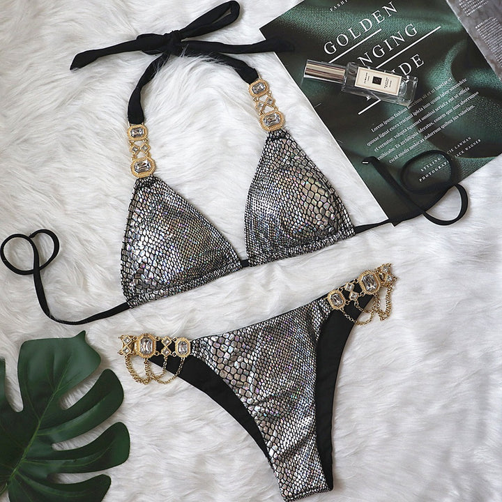 Dame Elegant Kædeprydet Bikini Sæt Stilla